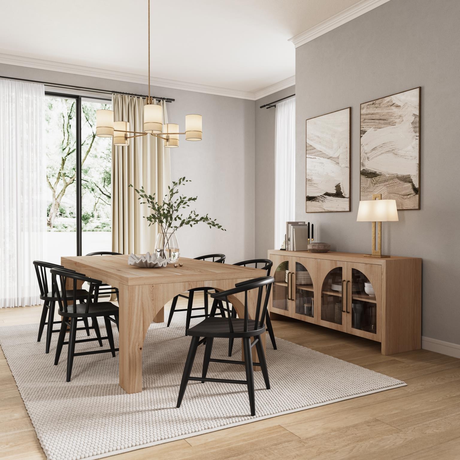 Jofran Archimedes 70" Console In Natural Oak