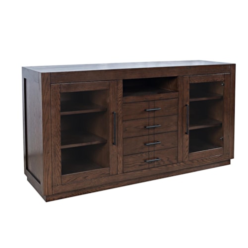 Contemporary 50" Accent Cabinet with Glass Panel Doors