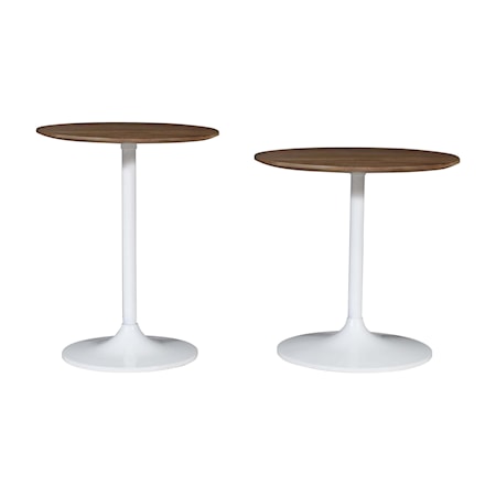 Nesting Table - Set of 2 - White Two Tone