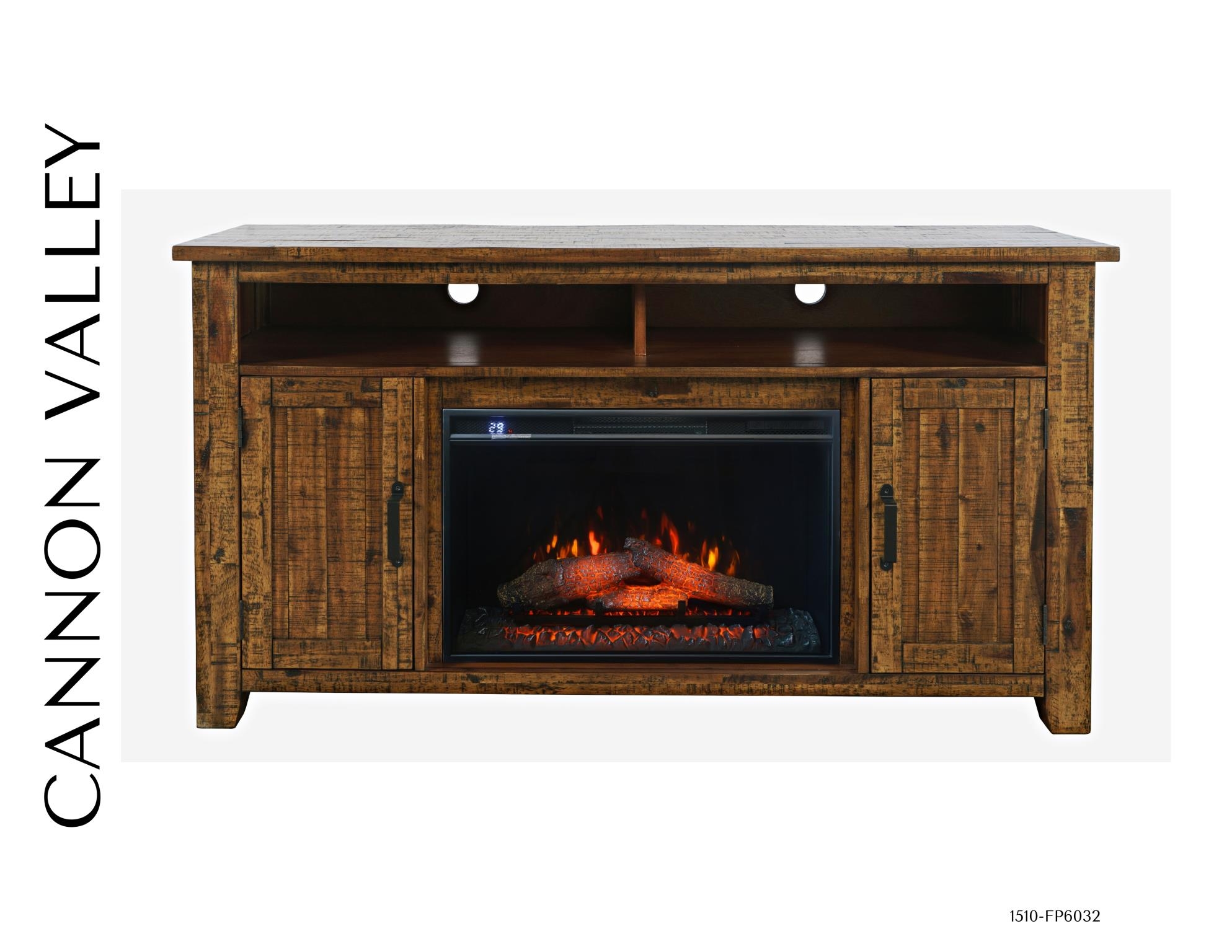 Jofran Cannon Valley Fireplace with Logset