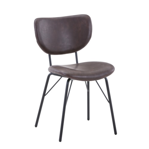 Contemporary Leather Dining Chair with Open Back