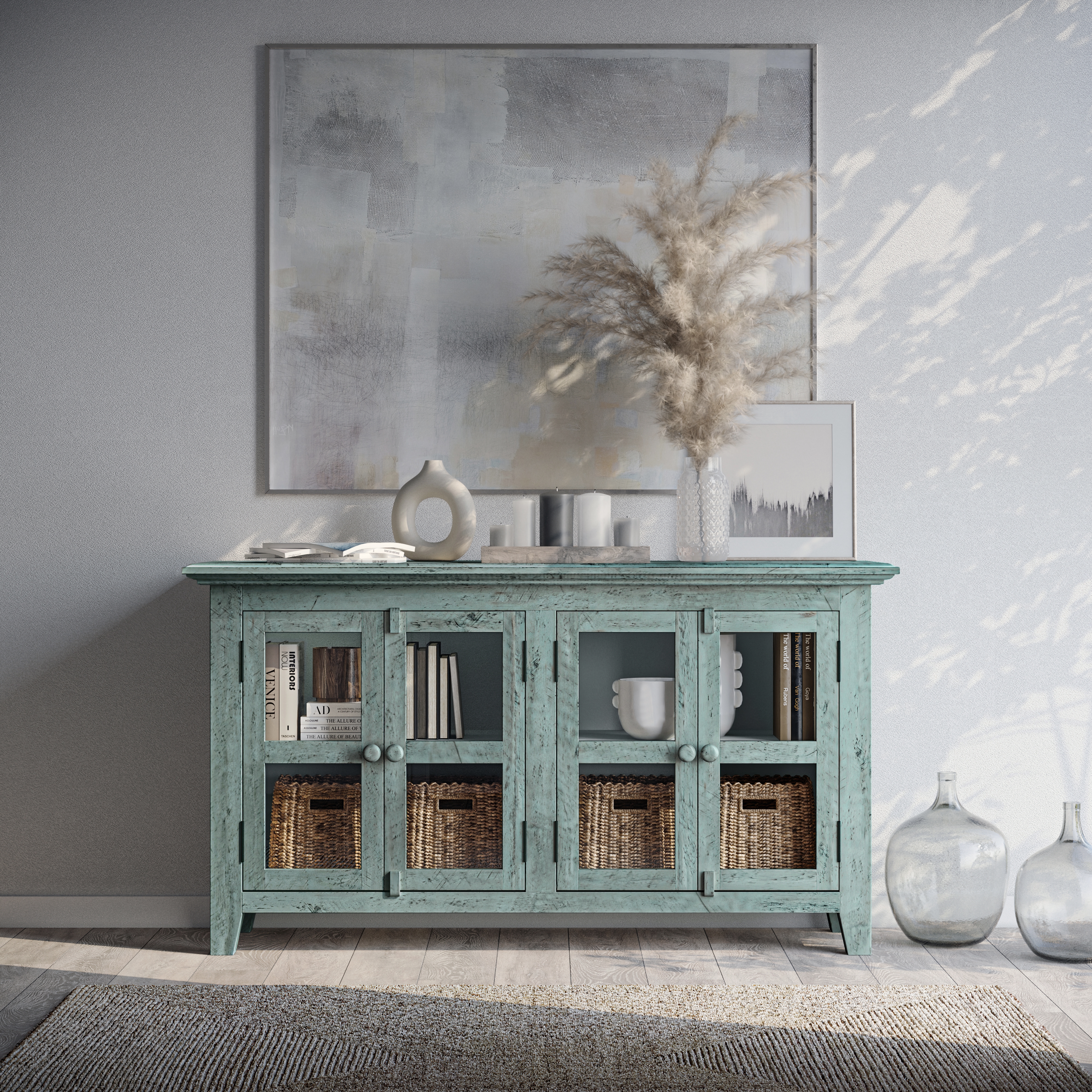 Jofran Rustic Shores 4 Door Low Cabinet