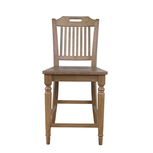 Transitional Slat Back Counter Chair