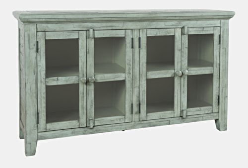 Rustic 4 Door Low Cabinet