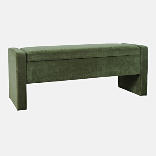 Braun Contemporary Upholstered Storage Bench - Forest Green