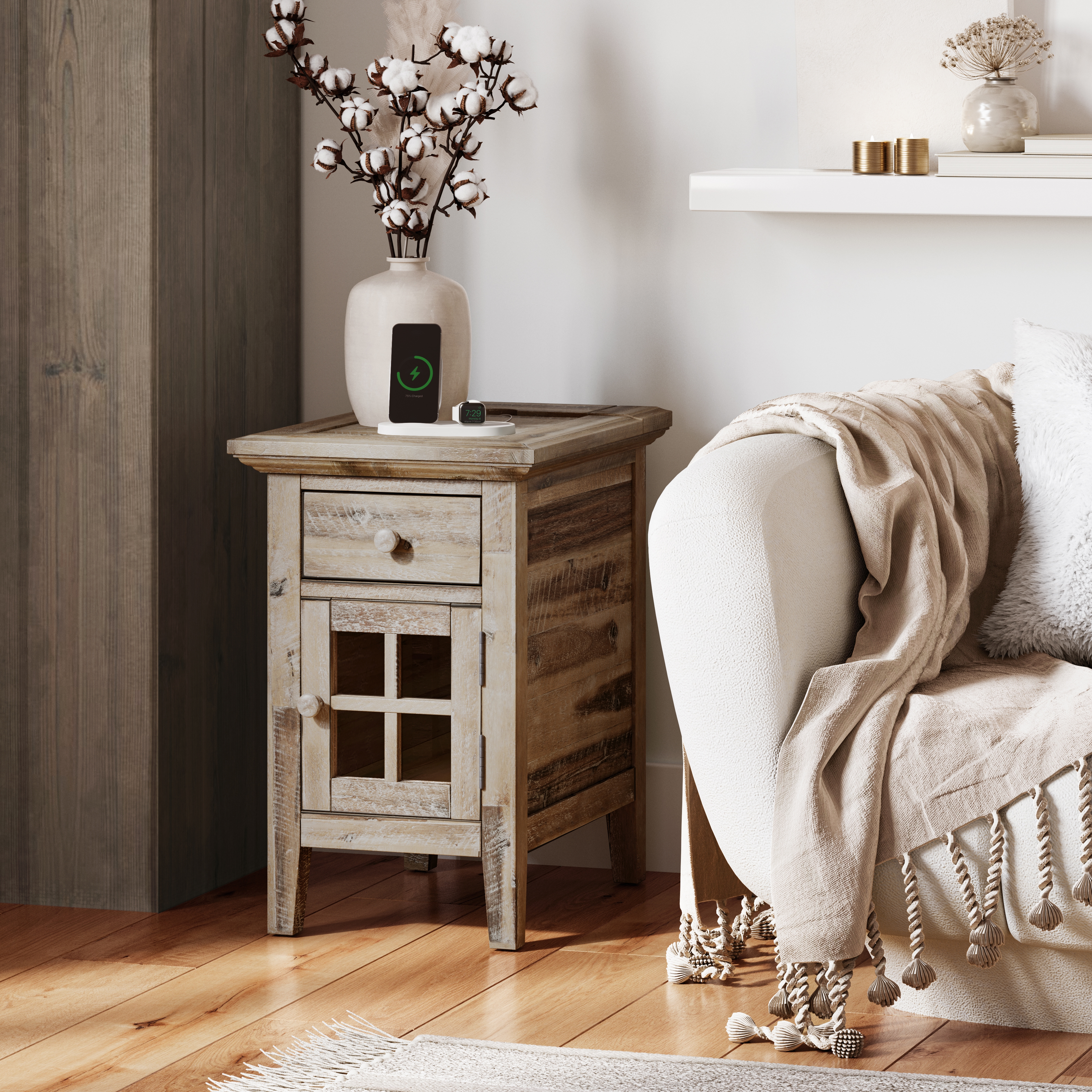 Jofran Rustic Shores Power Chairside Table