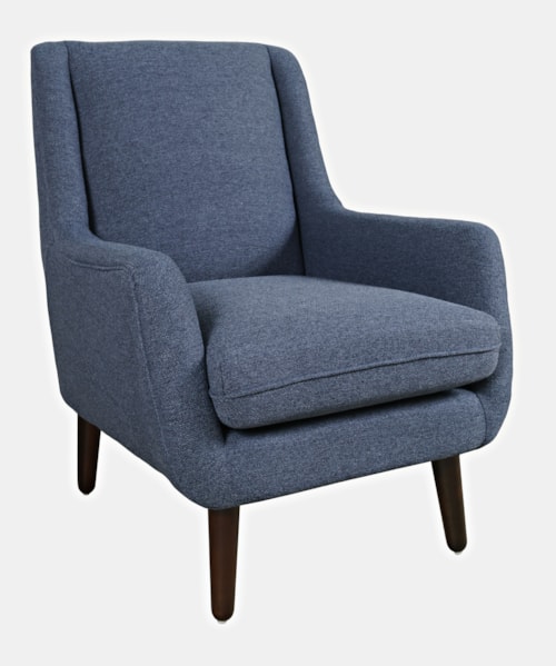 Theo Mid-Century Modern Upholstered Accent Chair - Navy
