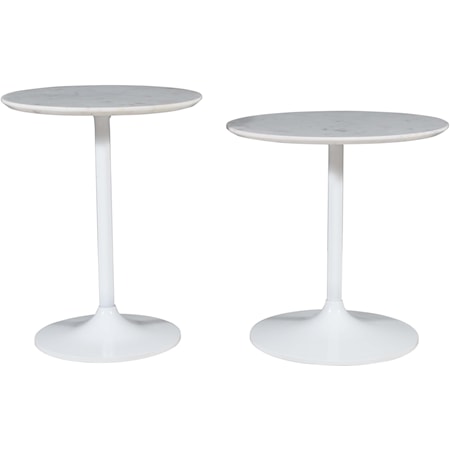 Nesting Table - Set of 2 - White on White