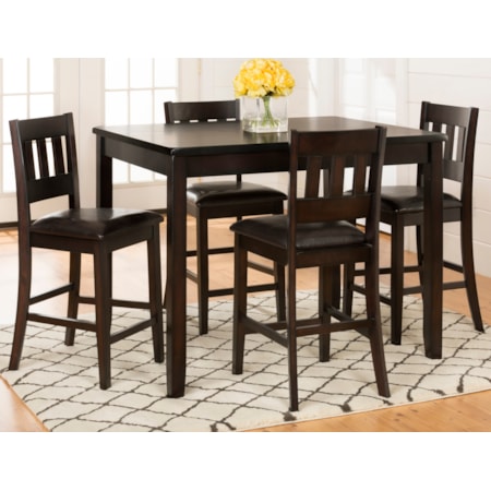 Dark Rustic Prairie Counter Height Table Set