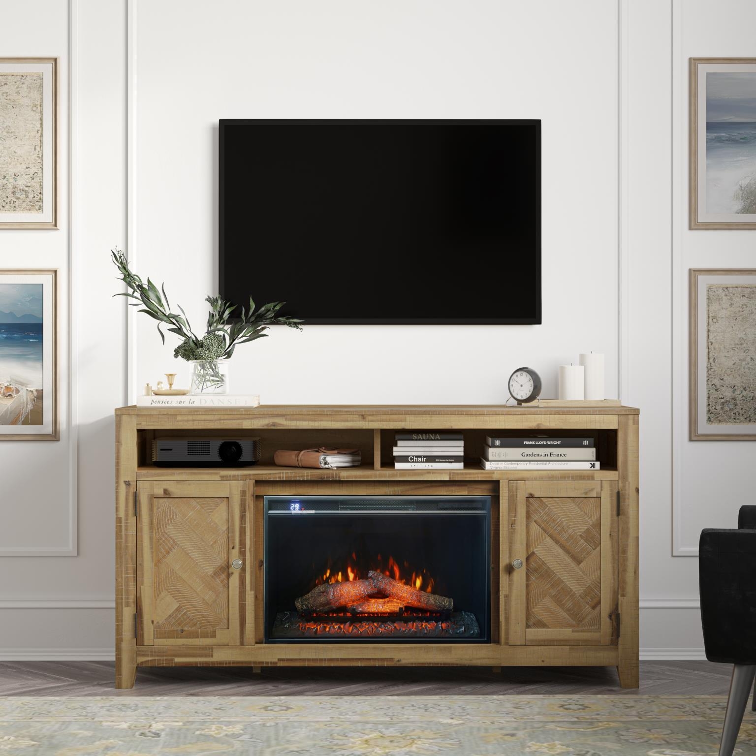 Jofran Bryce Fireplace with Logset