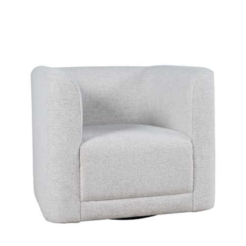 Contemporary Swivel Accent Chair with Barrel Back
