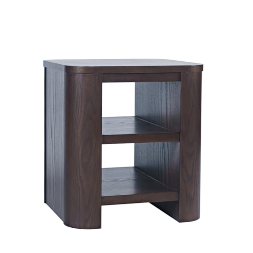 Contemporary End Table with Lower Shelves