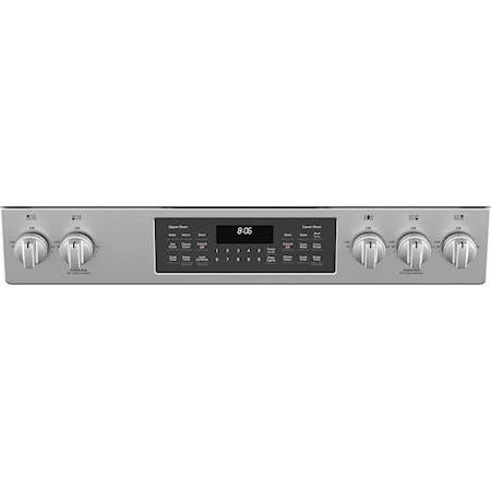 GE 30" Slide-In Front Control Gas Double Oven Range Stainless Steel
