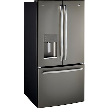 Profile 23.5 Cu. Ft. Energy Star French Door Refrigerator with Space Saving Icemaker