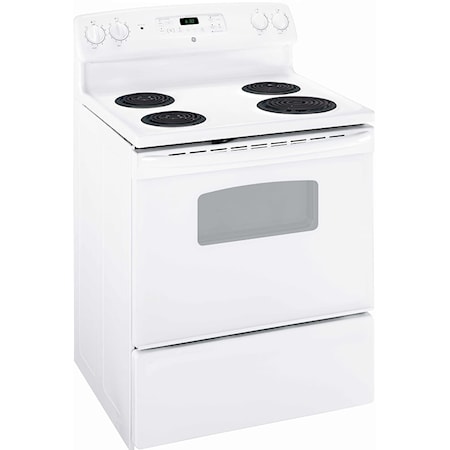 30" Electric Freestanding Range with Storage Drawer White - JCBS250DMWW