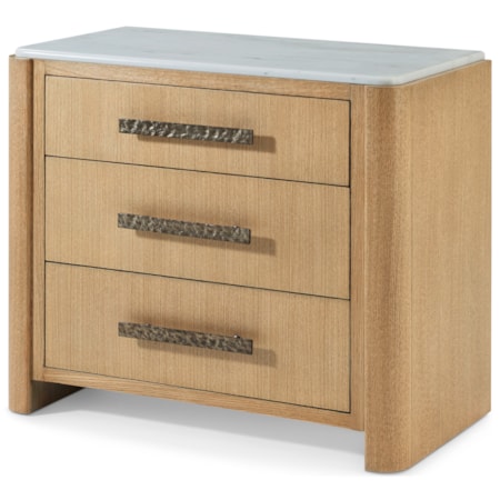 3-Drawer Nightstand with Marble Top