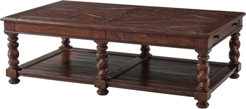 The Great Hall Traditional Cocktail Table with Barley Twist Legs