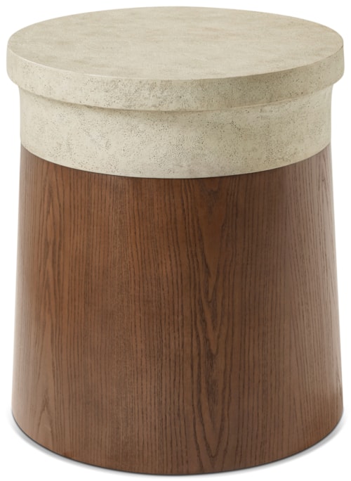 Contemporary Round Side Table with Stone Top