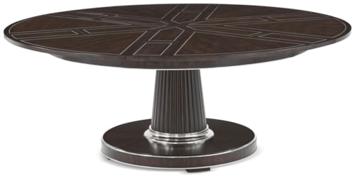 Contemporary Round Dining Table with 6 Self-Storing Leaves