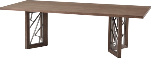 Contemporary Dining Table with Double Pedestal Legs