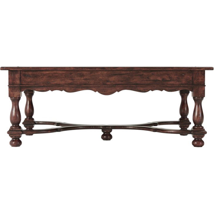Theodore Alexander Tables Rectangular Antiqued Wood Cocktail Table