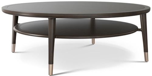 Transitional 48" Round Coffee Table with Lower Shelf