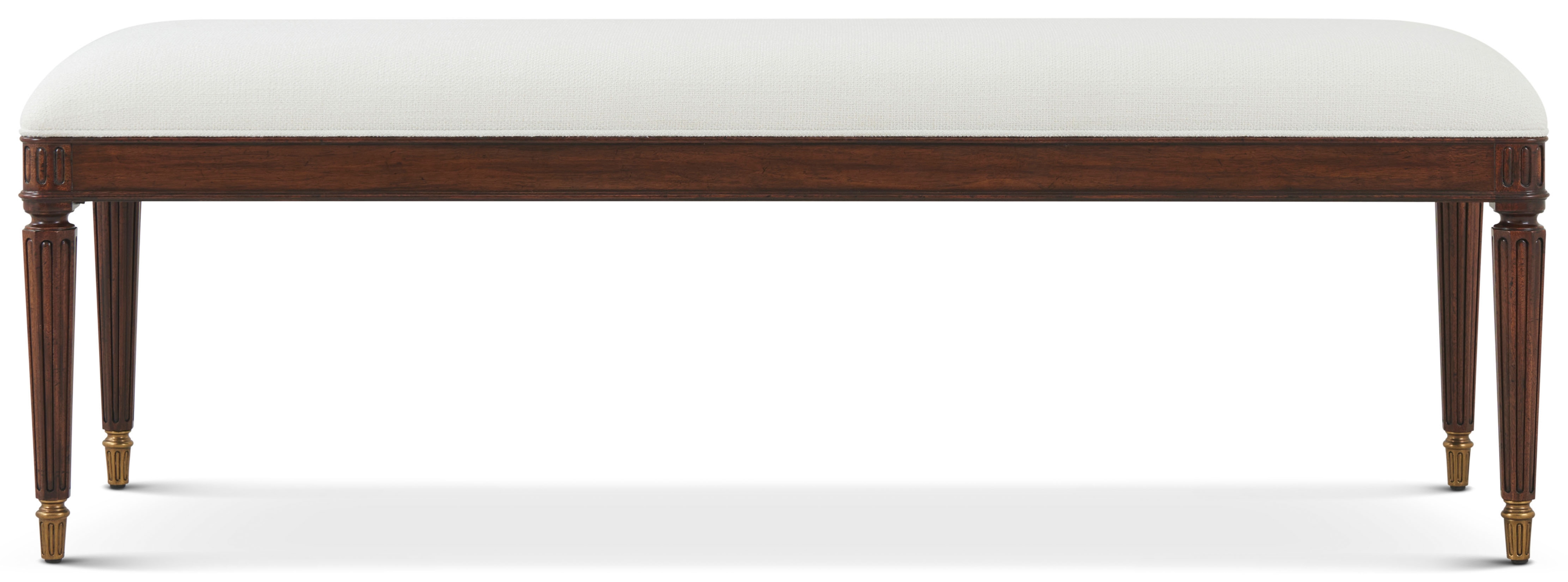 Cynthia Uph. Accent Bench w/Brass Ferrules