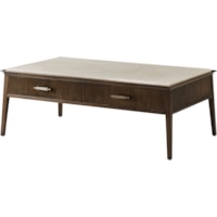 Mid-Century Modern Marble-Top Cocktail Table