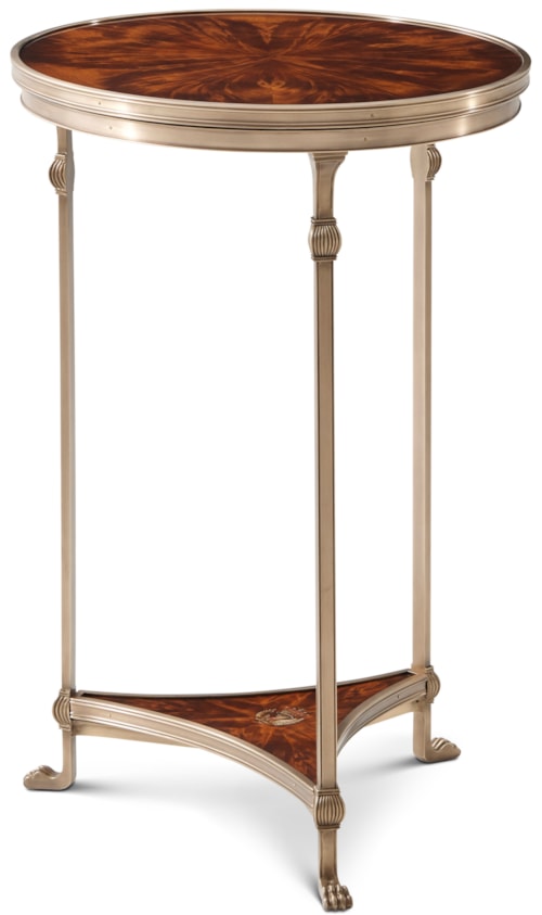 Traditional Brass-Mounted Lamp Table