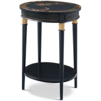 Traditional Ovate Lamp Table with Lower Shelf