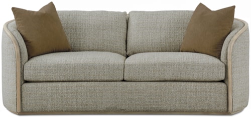 Contemporary Sofa with Wood Accents