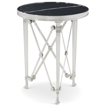 Round Nickel Side Table