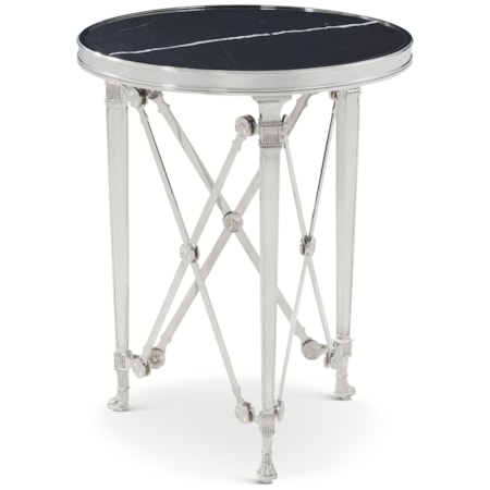 Round Nickel Side Table
