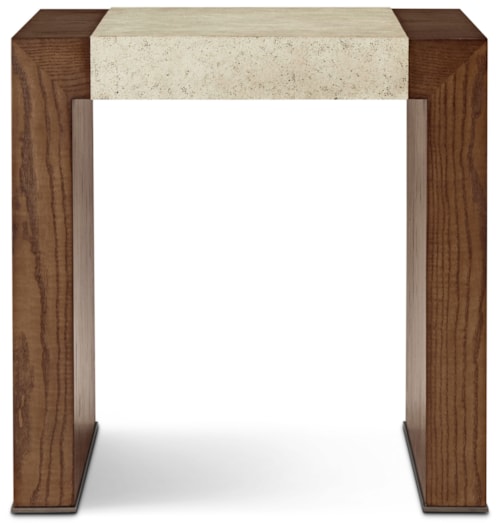 Contemporary Square Side Table with Stone Top