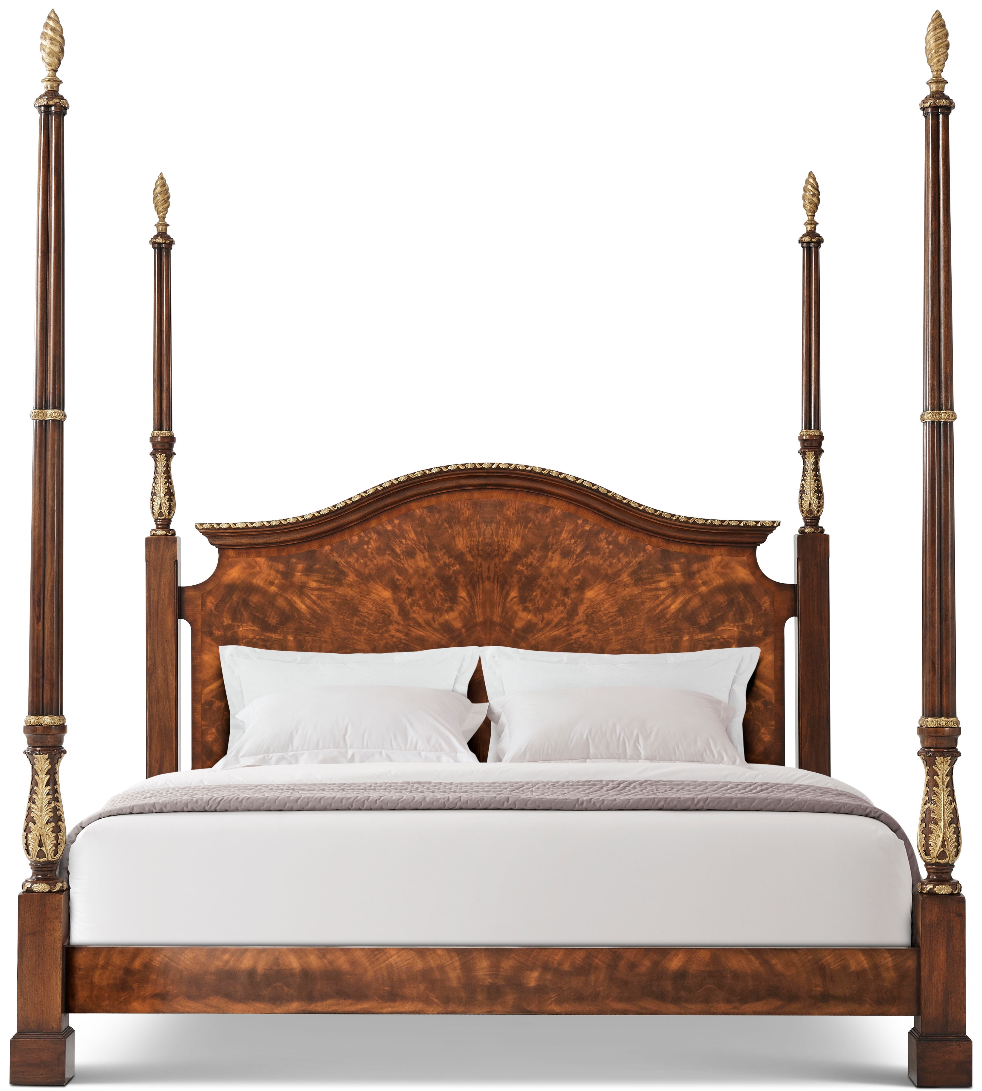 The India Silk Arched Poster King Bed