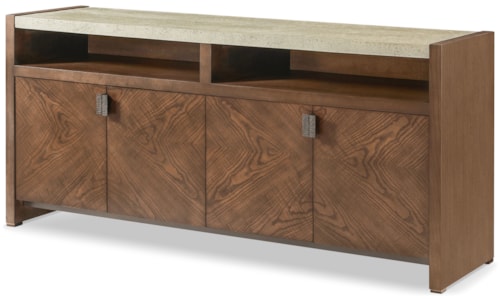 Contemporary 4-Door Media Cabinet