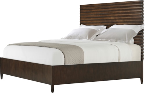 Mid-Century Modern Fluted Panel King Bed