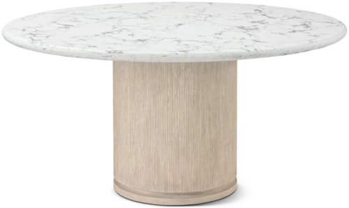 Relaxed Modern Rd. Quartz-Top Pedestal Dining Table