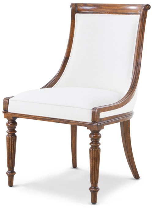 Floris Traditional Upholstered Scoop-Back Dining Side Chair