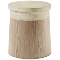 Contemporary Round Side Table with Stone Top