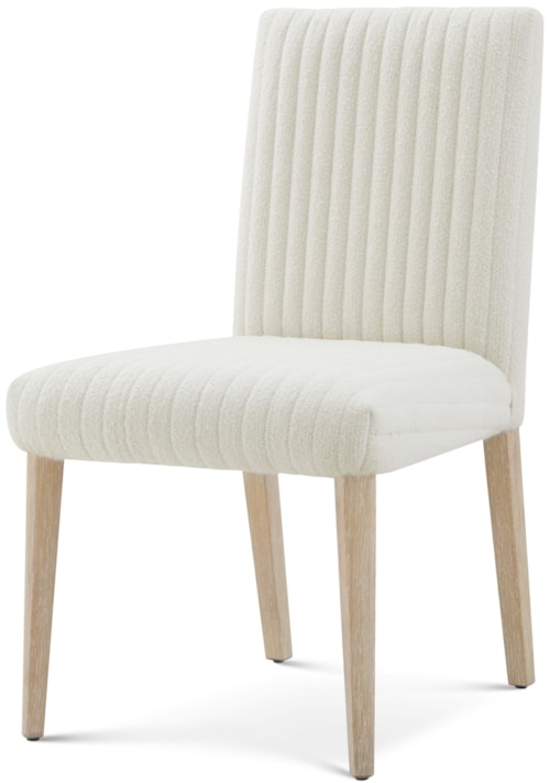 Relaxed Modern Channel-Upholstered Dining Side Chair