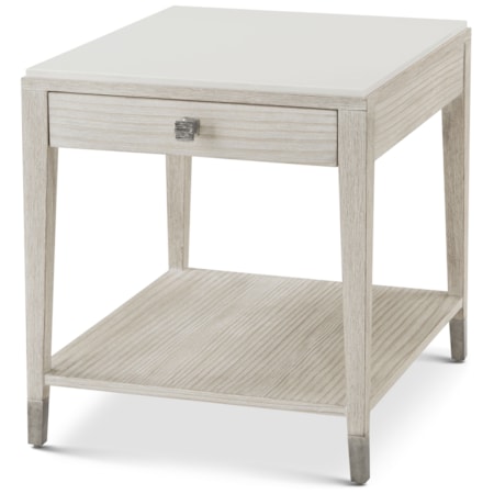 Pine Side Table with Storage