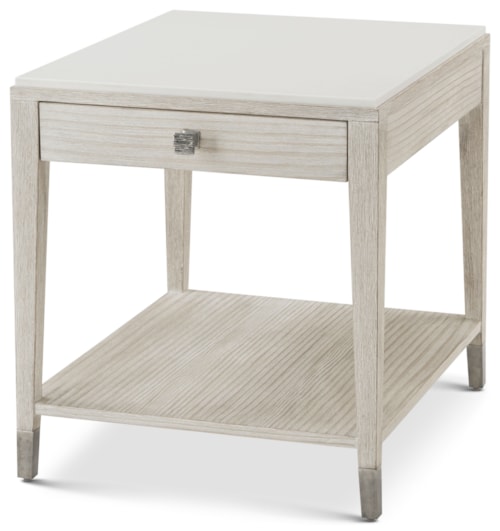 Wirebrushed Pine Side Table with Storage