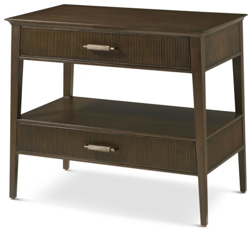 Mid-Century Modern Two-Drawer Nightstand with Open Shelf