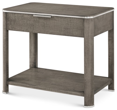 Contemporary 1-Drawer Nightstand with Open Shelf