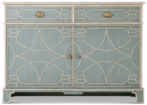 Transitional 2-Door Side Cabinet with Adjustable Shelves