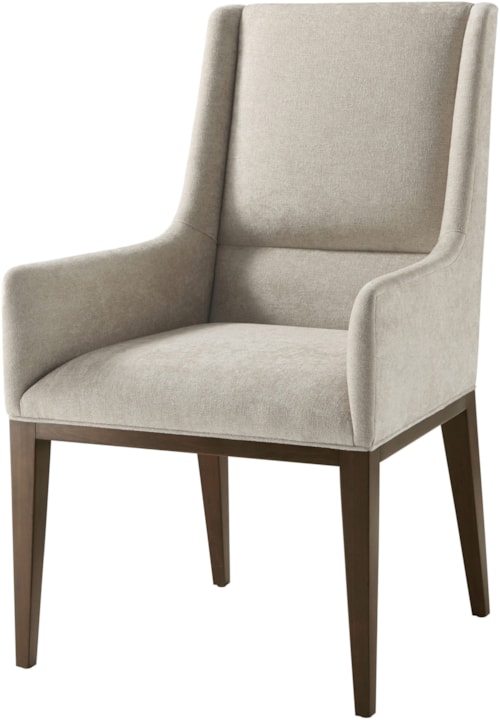Mid-Century Modern Upholstered Dining Chair with Channeled Back