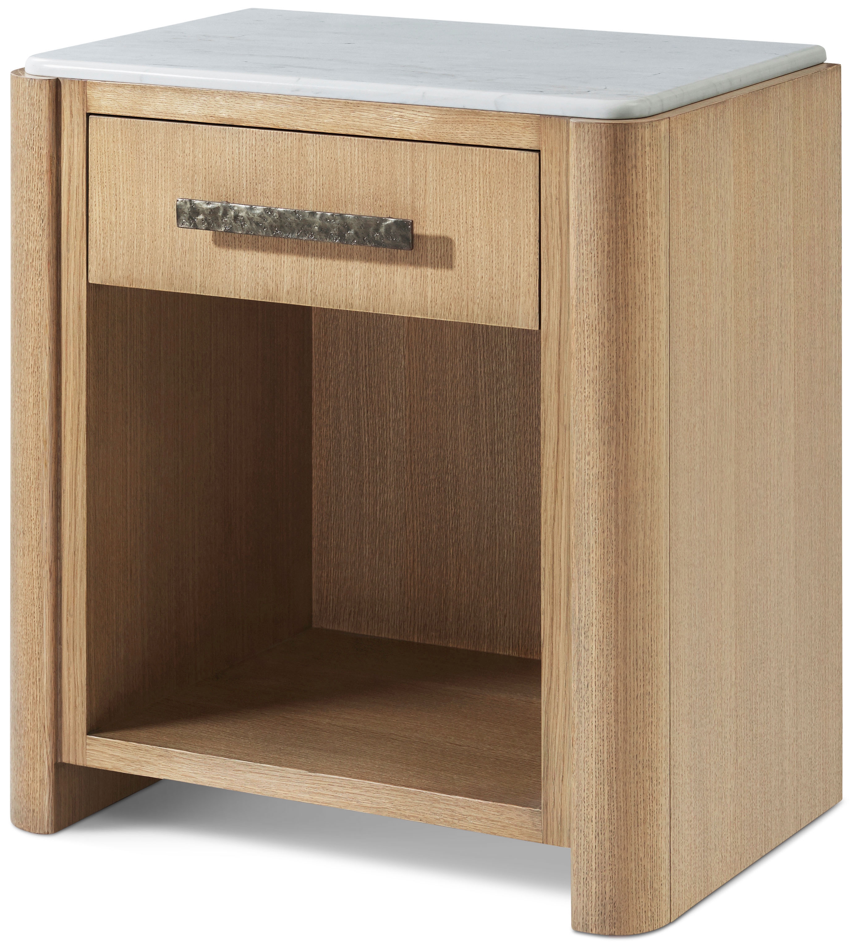 Contemporary 1-Drawer Nightstand with Marble Top