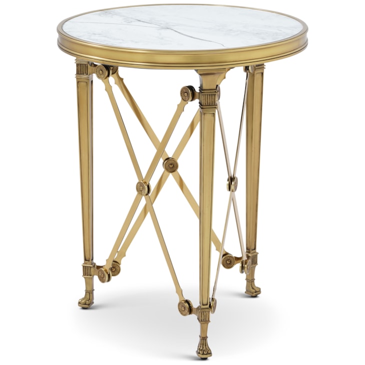 Theodore Alexander Spencer London Round Brass Side Table