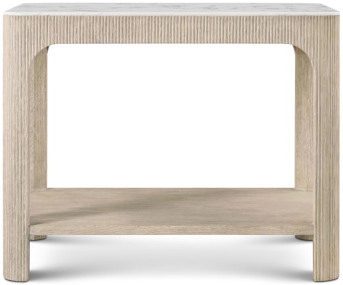 Relaxed Modern Rectangular Quartz-Top Side Table